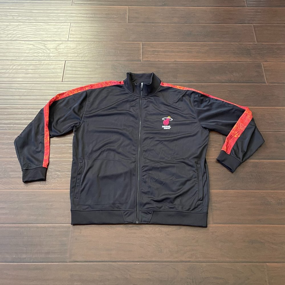 NBA Miami Heat Zipway Men's Full-Zip Jacket NBALong Sleeve Mock Black Size 3XLT